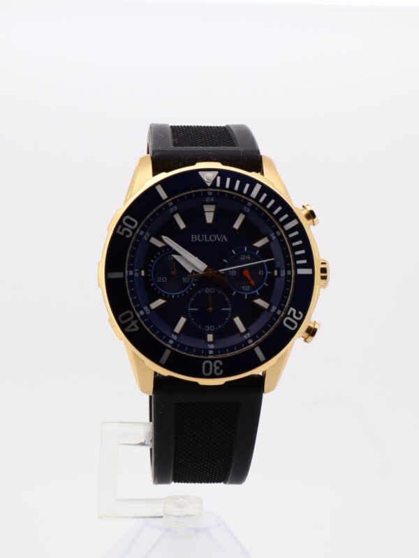 Bulova Yellow Tone Blue Dial Watch