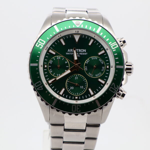 Armitron Stainless Steel Green Dial Watch