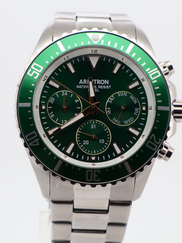 Armitron Stainless Steel Green Dial Watch