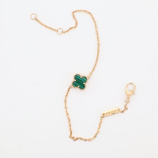 18KY Malachite Clover Bracelet