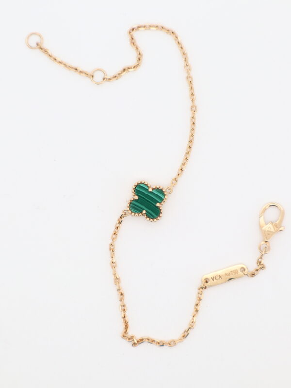 18KY Malachite Clover Bracelet