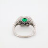 14KW Lab Emerald and Diamond Milgrain Ring