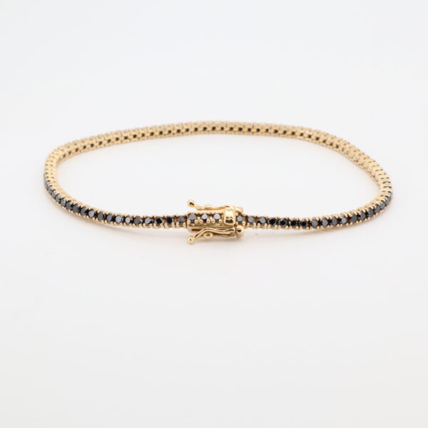 14KY Black Diamond Tennis Bracelet