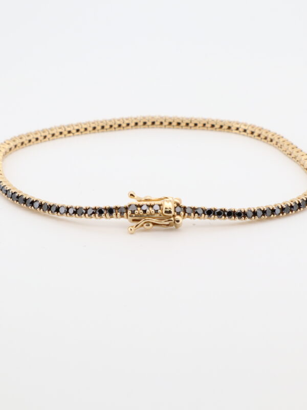 14KY Black Diamond Tennis Bracelet