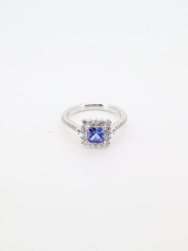 14KW Sapphire and Diamond Engagement Ring