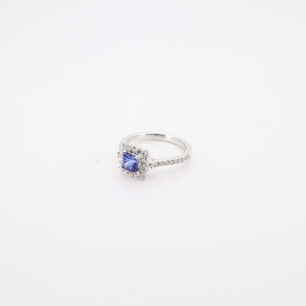 14KW Sapphire and Diamond Engagement Ring