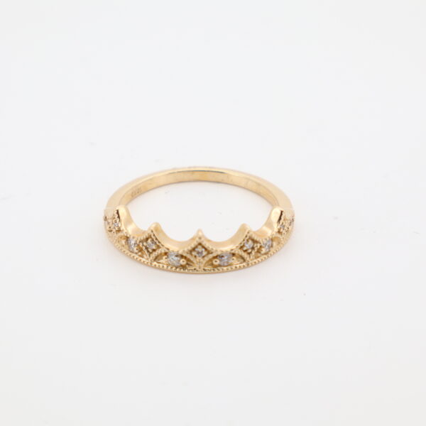 14KY Diamond Stackable Crown Ring