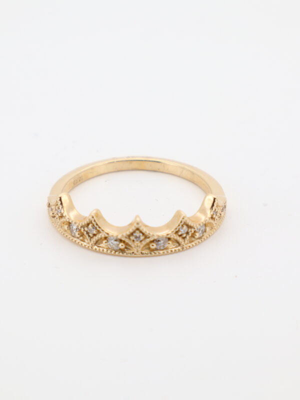 14KY Diamond Stackable Crown Ring