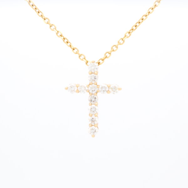 14KY Diamond Cross Necklace