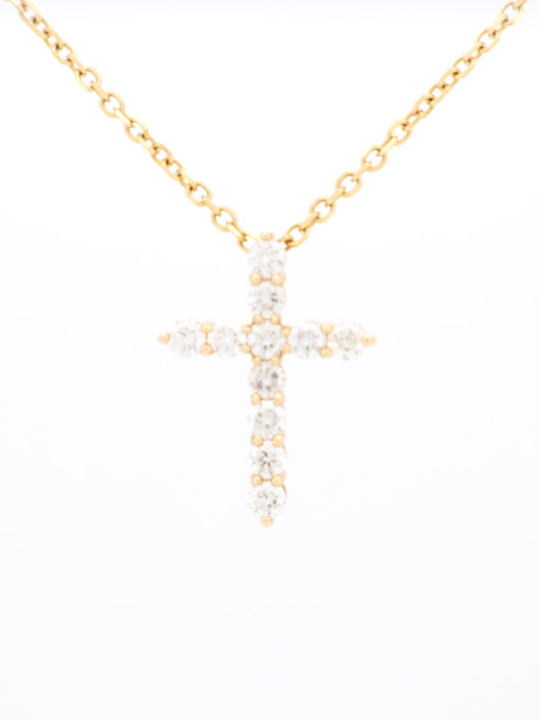 14KY Diamond Cross Necklace