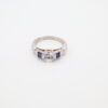 Platinum and 18KY Sapphire, Diamond, and CZ Ring