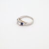 Platinum and 18KY Sapphire, Diamond, and CZ Ring