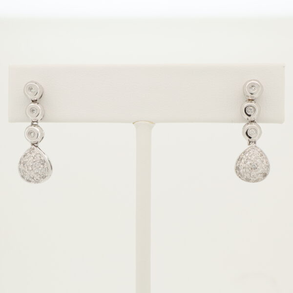 18KW Diamond Dangle Earrings