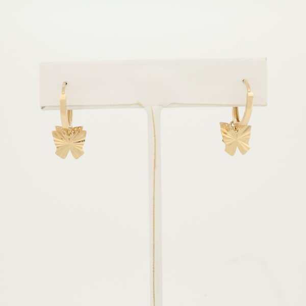 14KY CZ Butterfly Dangle Earrings