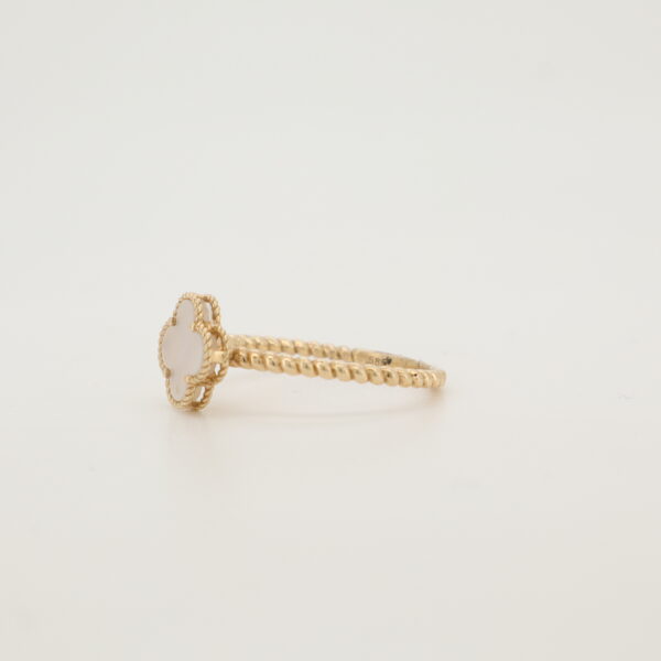 14KY Mother of Pearl Clover Ring