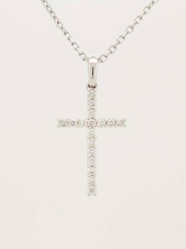 14KW Diamond Cross Necklace