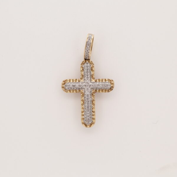14KY CZ Cross Pendant