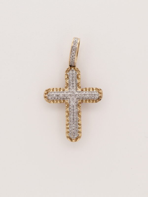 14KY CZ Cross Pendant
