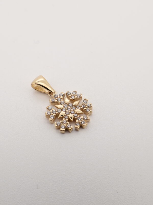 14KY CZ Snowflake Charm