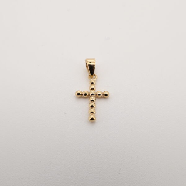 14KY Bead Cross Charm