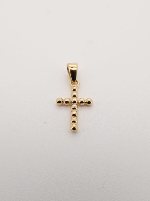 14KY Bead Cross Charm