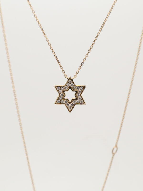 14KY Diamond Star of David Necklace
