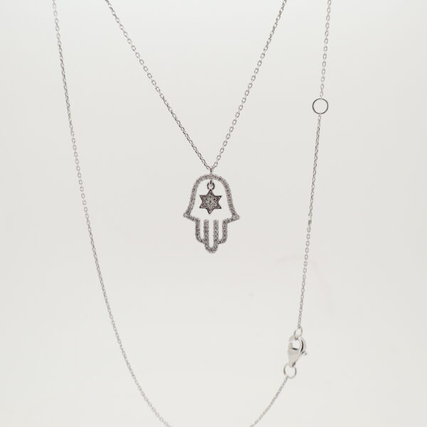 14KWDiamond Hamsa Necklace