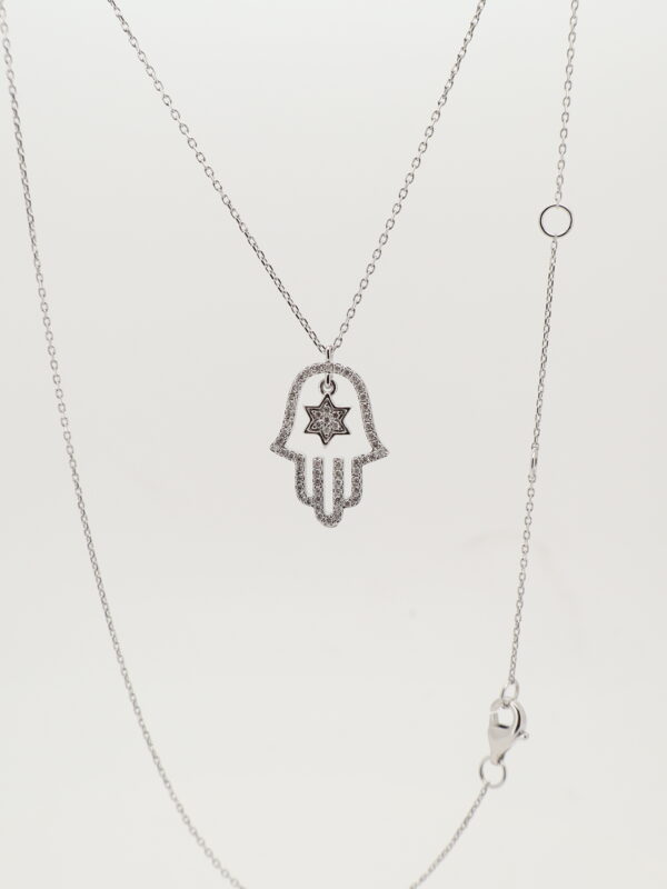14KWDiamond Hamsa Necklace
