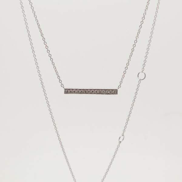14KW Diamond Bar Necklace
