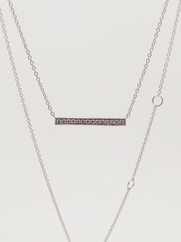 14KW Diamond Bar Necklace