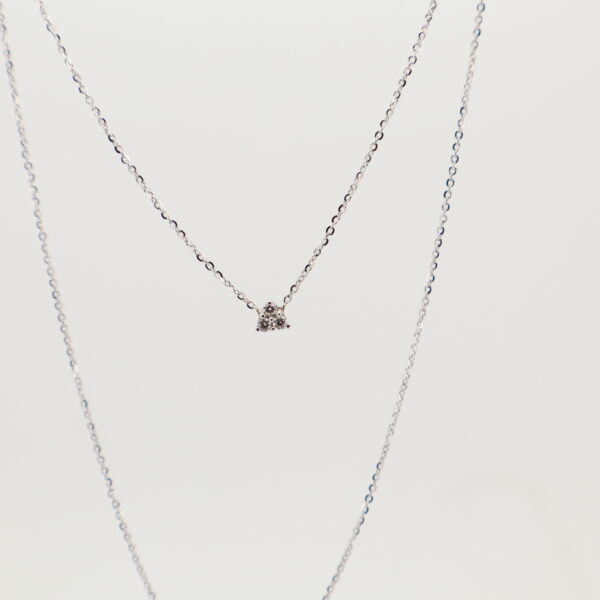14KW Diamond Triangle Cluster Necklace