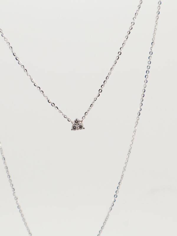 14KW Diamond Triangle Cluster Necklace