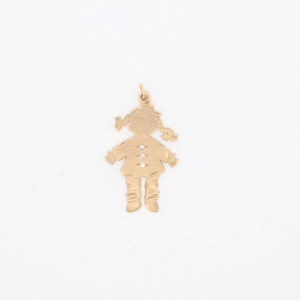14KY Girl with Diamond Jacket Pendant