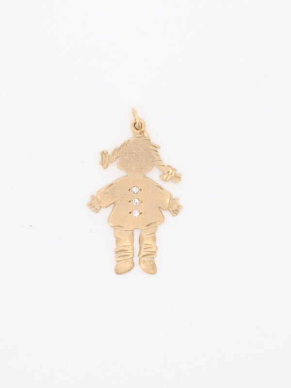 14KY Girl with Diamond Jacket Pendant