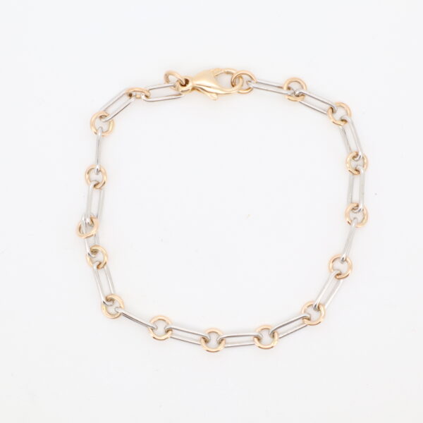 14K Two Tone Link Bracelet