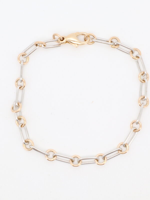 14K Two Tone Link Bracelet